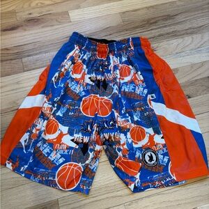 New York Basketball flow society Print Athletic Shorts - Blue & Orange